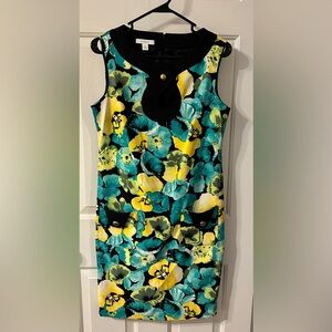Dress barn floral sleeveless dress, size 6